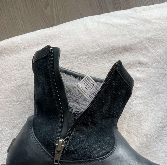 UGG Australia 1008140 HENDREN cuir noir et daim bottes imperméables grandeur 9 - Picture 7 of 7